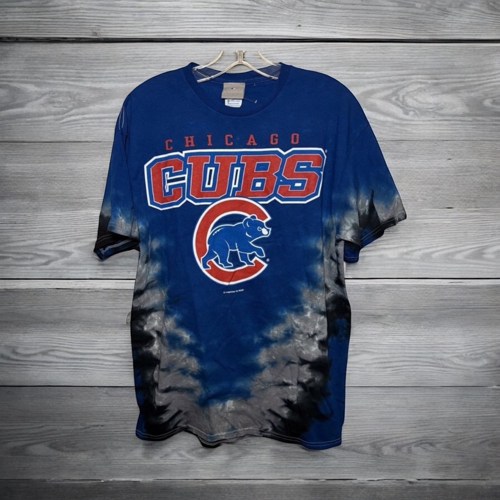 Chicago‎ Cubs T-Shirt Size Large Short Sleeve Blue Tie-Dye MLB Baseball